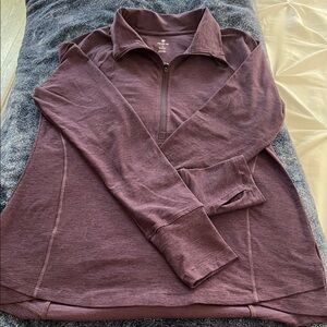 Apana Plum Half-Zip Pullover Top